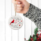 HYTURTLE Personalized Memorial Christmas Ornament Tree Decor Gifts for Family Loss of Loved One Mom Dad in Heaven, Sympathy Remembrance Bereavement Gifts, Cardinal Bird Custom Name Circle Ornament