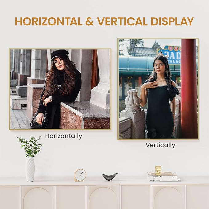24x30 Aluminum Metal Picture Frame,Tempered Glass Gold Photo Frame 24x30 for Family Photo,Posters,Art,Document to Wall Mount Horizontally or Vertically