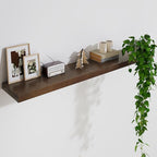 Marsmiles Solid Wood Floating Shelves for Wall, 48”W x 9”D x 1.56”H Large Wall Shelves for Living Room Bedroom Bathroom Kitchen Drcor Storage with Invisible Heavy-Duty Metal Bracket, Walnut, Set of 1