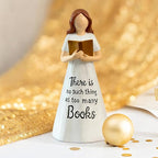 Book Figurine Reading Woman Statue – Reading Resin Figurine for Book Lovers Decor, Bookworm Sculpture, Reading Gifts for Book Lovers Women