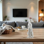 Cheetah Statue Sculptures Home Decor , 11"Silvery Leopard Antique Classical Figurine Sitting Sculpture Standing,Office,living room,dining room,display rack,coffee table or entrance tabletop decoration