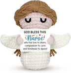 Nurse Gifts - Positive Crochet Angel - Nurse Week, Retirement Gifts, Birthday, Appreciation Gift for RN Registered Practitioner, LPN, Nursing School Graduation - Bulk Gift for Hospital Staff