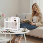 White Magazine Holder, Metal Magazine Rack Floor, Magazine Storage Basket, Mesh Magazine File Holder, Magazine Holders for Shelves，Magazine Stand for Desk, Folder Organizer Bin for Magazines