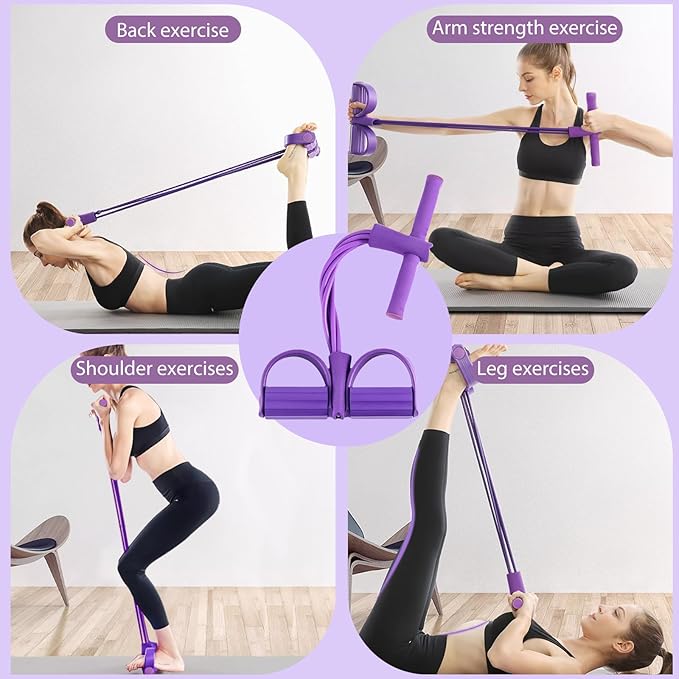 6-Tube Pedal Puller Resistance Rope,Foot Pedal Resistance Band,Yoga Elastic Exercise Bands, for Women Jump Fitness, Abdomen/Arm Weight/Waist/Leg Stretching Slimming Training