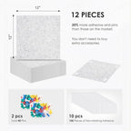 Large Cork Board for Walls 48"x36" |Cork Board Alternative| 12 Pack Felt Wall Tiles| Light Gray Bulletin Board with Removable Adhesive | Cork Boards Pinboard for Office Home Classroom，Light Gray