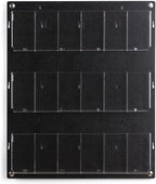 Displays2go Wall Mount Acrylic Brochure Holder, 9-18 Adjustable Pockets, Tiered Design - Black (2RP9BLK)