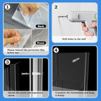Acrylic Brochure Pamphlet Holder, 24 Clear Wall Mount Display Holders, Trifold Flyer Rack, Literature Storage Rack for Home, Offices, Waiting Room