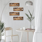 4 Pieces Home Wall Signs, THIS IS US/TOGETHER/BLESS THIS HOME/FAMILY Wall Decor For Living Room Bedroom, Rustic Wooden Farmhouse Wall Art , 4.7 x 13.8 Inch(Brown)
