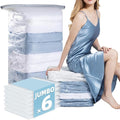 6 Pack Vacuum Storage Bags, Jumbo Cube 31x40x15 Inch, Extra Large Vacuum seal Bgas for Comforters, Blankets, Pillow, Quilts, Space Saver Clost Oragnization-Clear