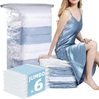 6 Pack Vacuum Storage Bags, Jumbo Cube 31x40x15 Inch, Extra Large Vacuum seal Bgas for Comforters, Blankets, Pillow, Quilts, Space Saver Clost Oragnization-Clear