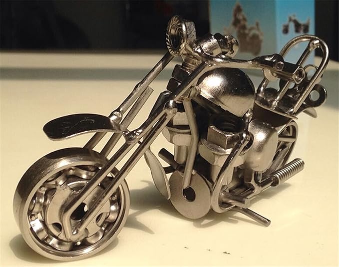 Creative Metal Motorcycle Model Artwork desktop Accessories Organizer Office Home Décor Accents (Black 36)