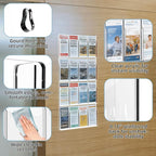 Acrylic Brochure Pamphlet Holder, 16 Pamphlet Holders, Clear Brochure Display Holder Wall Mount, Trifold Flyer Rack, Literature Storage Rack for Home, Offices, Waiting Room