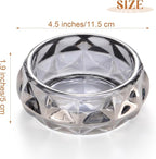 Timgle Glass Ashtray 4 Packs Round Crystal Ash Tray Clear Ashtrays for Home Portable Heavy Duty Decorative Office Patio Indoor Outdoor(Gray)