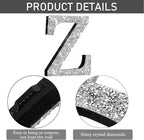 Qunclay 8'' Silver Crystal Diamond Bling Letters Crushed Diamond Decoration Wooden Glitter Letter with Screw and Hooks Rhinestone Gift for Wedding Y2k Mcbling Bedroom Wall Decor (Letter Z)