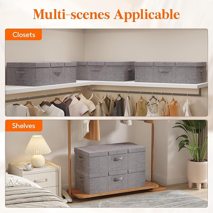 Lifewit 80L Under Bed Storage Containers, 9.8 Inch Tall Underbed Clothes Storage Organizer Bin with Sturdy Sidewalls, Bottom, 3 Lids, Deep Storage Drawer for Clothes, Shoes, Blankets, Pillows 3 Pack