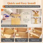 Lifewit 5" High 8 Pack Bamboo Drawer Dividers 33-42cm/13-16.5" Adjustable Wooden Drawer Organizer for Clothes/Utensils, Expandable Drawer Separator for Dresser/Kitchen/Bedroom/Office Organization