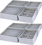 Dresser Drawer Organizer 8 Pack Clothes Underwear Sock Storage Light Gray Drawer Dividers Grey Foldable Closet Organizer Storage Box Dresser Drawer Organizers