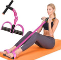 Resistance Bands with Handle, 6-Tube Elastic Foot Pedal Resistance Band, Natural Rubber Ankle Puller Sit-up Exercise, Multifunction Fitness Bands for Abdomen, Waist, Arm, Leg Stretching Training
