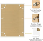 20x28 Picture Frame White Set of 3, Display Pictures 16x24 with Mat or 20 x 28 Without Mat, Poster Frames 20x28 for Wall Hanging Horizontal and Vertical