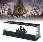 Unsinkable Black Pearl Pirate Ship in a Bottle,Boat Model Fluid Liquid Drift Bottle Visual Decorations Ornament Paperweight Desk Decor Gifts (N)