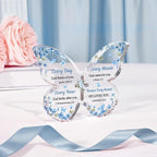Christian Gifts for Women Faith, Butterfly Acrylic Plaque Sign, Religious Gifts for Women on Mothers Day Birthday Christmas, Spiritual Present for Female Friend Family, 5x3.8x0.5 Inch - Blue