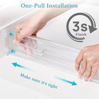 Vtopmart 4 Pack 4" Regular Upgrade Drawer Dividers for Clothes, 12.8"-22.3" Expandable Dresser Drawer Organizer, Clear Plastic Separators for Dresser, Baby Clothing, Underwear, Cosmetic, Toiletries