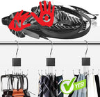 Belt Hanger, 2Pcs Belt Organizer for Closet 360°,Rotatable Max 48 Belt Storage Rack Space Saving Storage Rack for Belt, Bra, Tank Top, Tie, Scarf(Black)