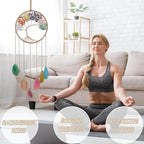 7 Chakra Crystal Tree of Life - Dreamsum Moon Dream Catchers with Chakra Agate Stone, Crystal Tree Life Wind Chimes Wall Hangings Decor for Bedroom Wedding Party Festival Blessing Gift