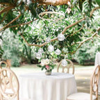 Dazzling Disco Ball Mobile, Spiral Spinner Ball, 7.8 Inch Nature Bamboo Circle, Indoor Outdoor Yard Garden Patio Home Decoration for Party Activities Wedding Birthday Music Festival