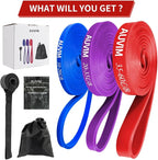 Resistance Bands Set Pull Up Bands 3 Different Levels Fitness Exercise Bands for Men Women for Strength Training,Pilates,Yoga,Crossfit Include Door Anchor Storage Bag and Workout Guide