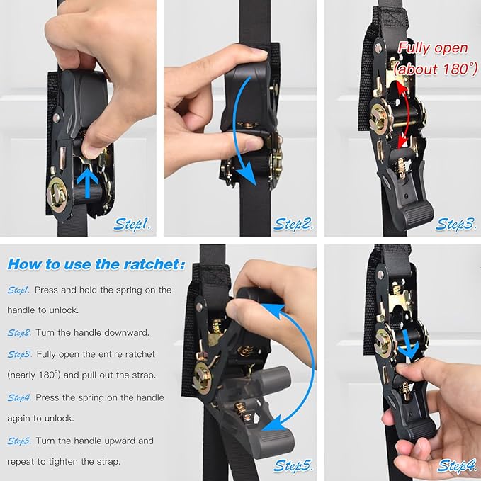 Brebebe Upgrade Door Anchor Strap for Resistance Bands Exercise, Multi Points Anchor Straps with 7 Loops+ 7 D Rings, Home Gym Workout Equipments with Ratchet Adjust Tighten Straps Not Loose, Sturdy