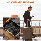 Vacuum Suitcases Compression Bags with Wireless Pump & iOS Tracker– Vacuum Bags for Travel Luggage, No Checked Baggage, Triple Your Luggage Space, IP68, Reusable, Fits 20/24/28 Inch Suitcase