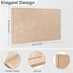 Cork Board Alternative, Decorative Foldable Felt Bulletin Board 24 * 16 Inches, Alternative Photo Board Self-Adhesive Vision Board, Decorative Pin Board (Rectangle Light Camel)