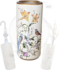 Decorative Ceramic Umbrella Stand - Porcelain Umbrella Holder Chinese Flower and Bird Print Vintage Floor Standing Vase Multi-Functional Cane Storage