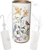 Decorative Ceramic Umbrella Stand - Porcelain Umbrella Holder Chinese Flower and Bird Print Vintage Floor Standing Vase Multi-Functional Cane Storage