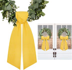2 Pcs Yellow Wreath Sash for Front Door Linen Wreath Ribbon Bow for Yard Porch Garland Home Decor