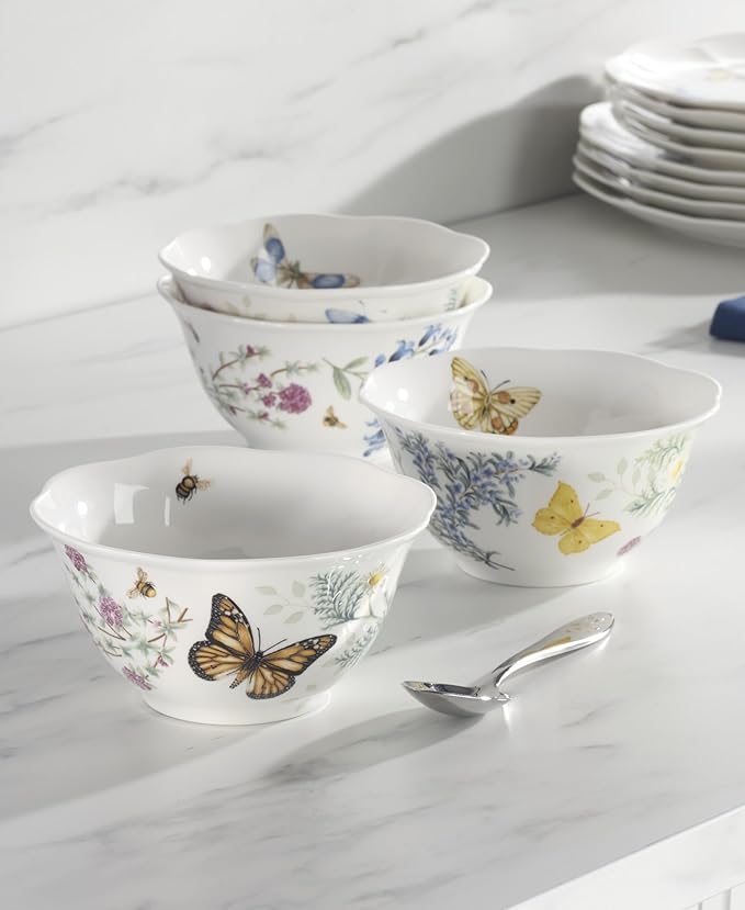 Lenox 897796 Butterfly Meadow Herbs Rice Bowls, Set Of 4