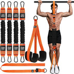 Pull Up Assistance Bands - Adjustable Heavy Duty Resistance Band for Pull Up Bar with 4 Assist Bands, Dual Footrests, Resistance Bands for Ｗorking Out, Strength Training, Home Gym
