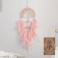Dream Catcher, Handmade Dreamcatcher with Healing Crystal Stone, Tree of Life Dream Catchers Hanging Ornament for Home Bedroom Birthday Party, Perfect Craft Gift for Kids (Double Pink)
