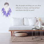 Pretty Jolly Fairy Purple Tree of Life Dream Catcher Wall Decor with Healing Crystal Stone Handmade Feather Dream Catchers Decoration Wall Hanging Ornaments for Bedroom Wedding Party Home Decor-25.6"