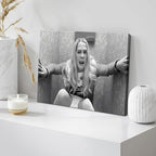 Framed Funny Movie Bathroom Canvas Wall Art Set of 2 – Black and White Vintage Comedy Movies Wall Decor, Humor White Chicks Posters Prints for Bathroom Toilet Humour Signs – 12X16in