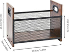 Magazine Holder, Desktop Magazine Rack File Holder Organizer Rustic Storage Basket for Magazines, Books, Newspapers, Tablets (Medium)