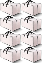 Cosy Family 8 Pack Heavy Duty Extra Large Moving Bags with Backpack Straps - Strong Handles & Zippers, Storage Totes For Space Saving, Fold Flat, Alternative to Moving Box (Set of 8, Clear)
