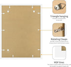 18x24 Picture Frame White Set of 3, Display Pictures 16x20 with Mat or 18 x 24 Without Mat, Poster Frames 18x24 for Wall Hanging Horizontal and Vertical