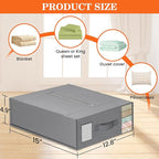 WOWBOX Sheet Organizers and Storage,Closet Bed Sheet Organizer Under Bed Storage and Organization with Label Cards & Clear Window for Bedding Sheets,Duvet Covers,Blankets (10 Pack，Gray)