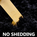 FJZFING Black Round Rug Ultra-Soft Plush Modern 5x5 Circle Area Rug for Kid's Bedroom, Fluffy Shag Circular Rug for Nursery Room, Non-Slip Home Decor Cute Black Carpet for Teen's Room
