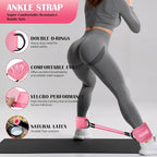 Ankle Resistance Bands with Cuffs & Fabric Resistance Bands Set - Legs & Glutes Workout Equipment for Women & Men, Home Gym Heavy Exercise Bands for Hip, Yoga, Strength Training, Rehab, Pilates