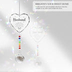 Sympathy Gifts for Loss of Loved One, Crystal Sun Catcher Rainbow Maker, Condolence Memorial for Loss of Mom Dad Dog (Husband-Type B)