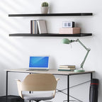Sorbus Floating Shelves for Wall - 55 Inch Extra-Long Bathroom Shelves, Wall Decor for Bedroom, Kitchen, Living Room, Book Storage - Mounted Floating Shelf with Hidden Brackets (Black, 2 Pack)