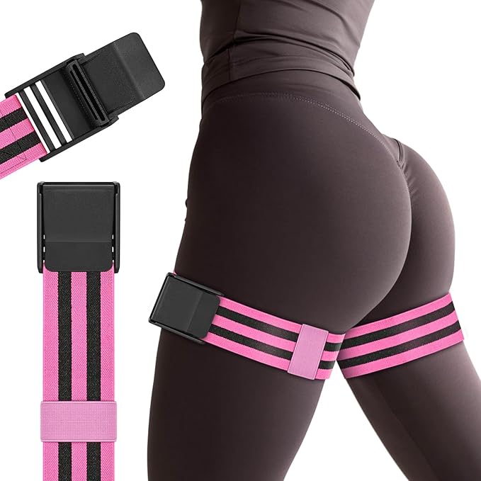 Booty Bands, Blood Flow Restriction Bands for Women/Men, Adjustable BFR Training Bands for Glutes & Hip Building, Occlusion Resistance Bands